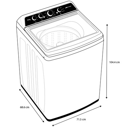 Lavadora Automática Mirage LMA022G | 22 kg | Carga Superior | 10 Programas | Tina de Acero Inoxidable | Alta Capacidad | Color Gris