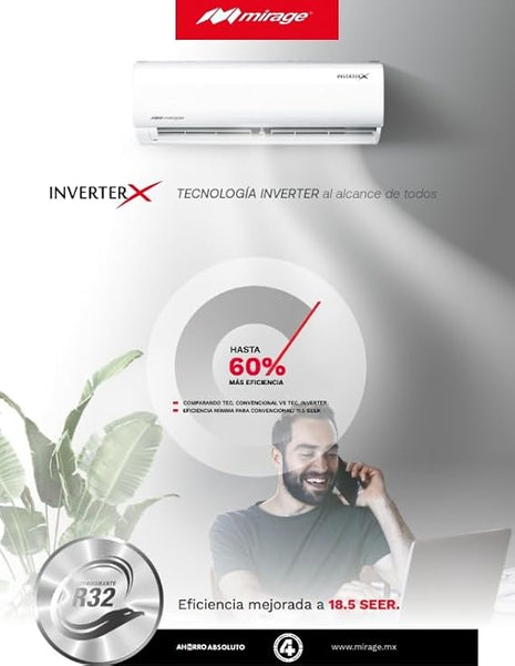 INVERTER X   /   SOLO FRIO, 2 TON, 220V, R32, 23000 BTU, MINISPLIT