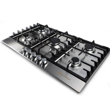🔥 Parrilla SPARX MPS90GB de Gas | 5 Quemadores | Acero Inoxidable | Encendido Electrónico | Parrillas de Hierro Fundido | 90 cm de Ancho